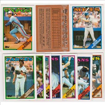 ERROR LOT - 10 Assorted 1988 Topps Baseball Wrong Back Errors w/ Tim Raines + More