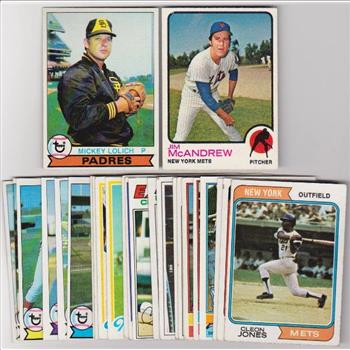 25 Different 1970's Topps Baseball Cards (1973-1979) w/ Mickey Lolich + More