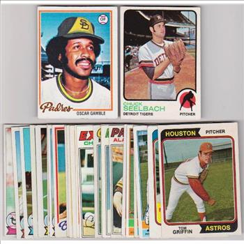 25 Different 1970's Topps Baseball Cards (1973-1979) w/ Oscar Gamble + More