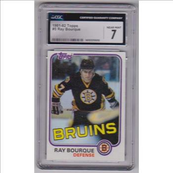 Graded CGC NM 7 - Ray Bourque 1981-82 Topps #5 Card - HOF'er