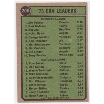 1974 Topps Jim Palmer/Tom Seaver #206 Card - HOF'ers