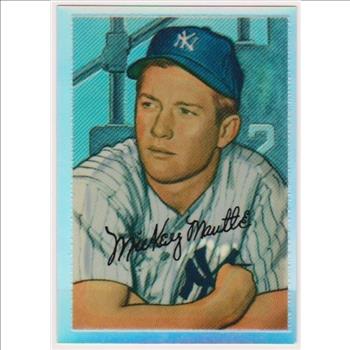 Refractor - 1996 Topps MICKEY MANTLE 1952 Bowman #20 Commemorative Insert Card