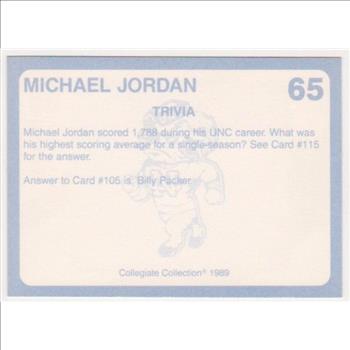 Michael Jordan 1989 North Carolina #65 College Card