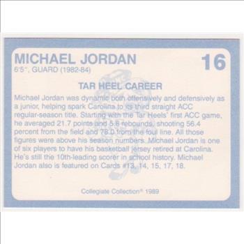  Michael Jordan 1989 North Carolina #16 College Card