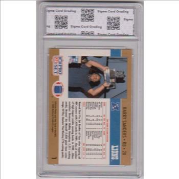 Graded Sigma Mint 9 - Barry Sanders 1990 Pro Set #1 Card