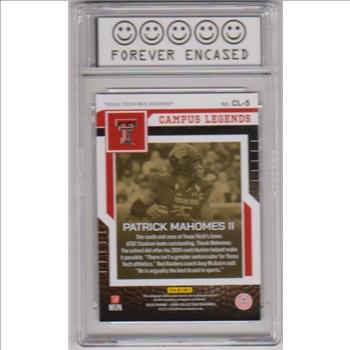 Labeled Gem Mint 10 - Patrick Mahomes 2025 Panini Icon Collection Campus Legends #CL-5 Insert Card