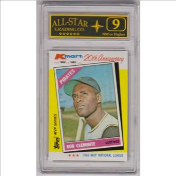 Graded 9 - Roberto Clemente 1982 Topps KMart 20th Anniversary #10 Card
