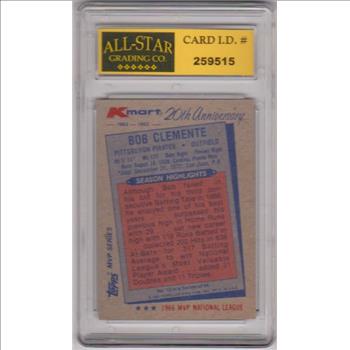Graded 9 - Roberto Clemente 1982 Topps KMart 20th Anniversary #10 Card