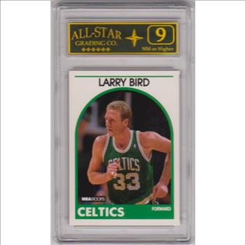 Graded 9 - Larry Bird 1989-90 Hoops #150 Card