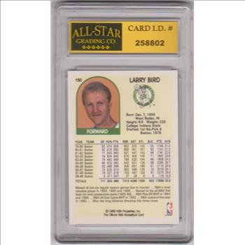Graded 9 - Larry Bird 1989-90 Hoops #150 Card