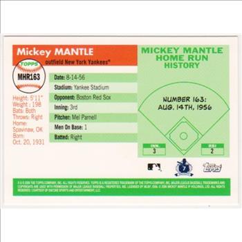 Mickey Mantle '55 Topps Style HR #163 2006 Topps #MHR163 Insert Card