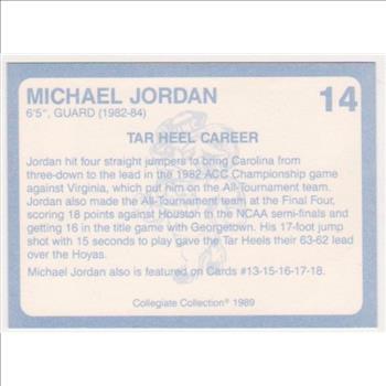 Michael Jordan 1989 North Carolina #14 College Card