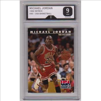 Graded Sigma Mint 9 - Michael Jordan 1992 Skybox USA #40 Card