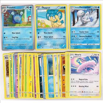 25 Different Pokemon Trading Cards w/ Poliwhirl + More