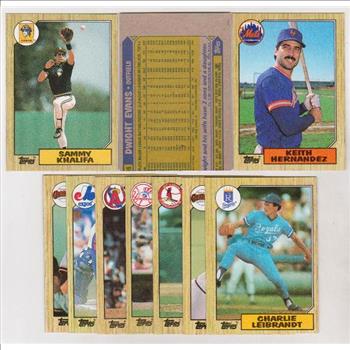 ERROR LOT - 10 Different 1987 Topps Baseball Wrong Back Errors - Keith Hernandez + More