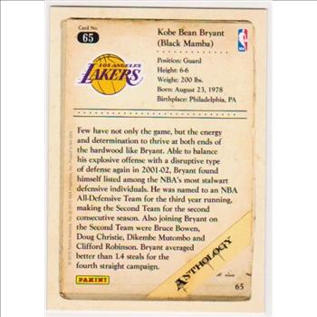 Kobe Bryant 2012 Panini Anthology #65 Card