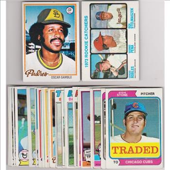 25 Different 1970's Topps Baseball Cards (1973-1979) w/ Oscar Gamble + More