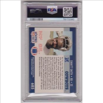 Rookie Graded PSA Mint 9 - Emmitt Smith 1990 Pro Set #685 Card