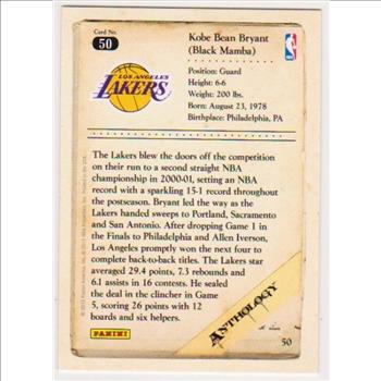 Kobe Bryant 2012 Panini Anthology #50 Card