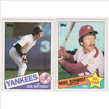  1985 Topps Don Mattingly #665 + Mike Schmidt #714 Card Pair