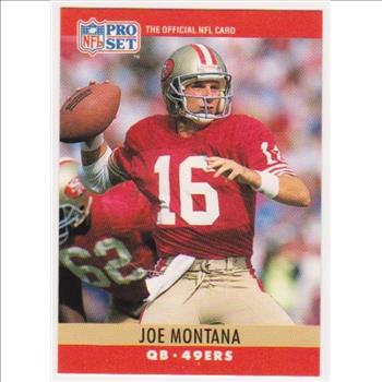 Blank Back Error - Joe Montana 1990 Pro Set Football Card