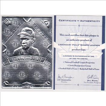 1993 Legendary Foils Satchel Paige Sculpted Card With COA
