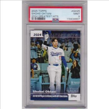 Graded PSA Mint 9 - Shohei Ohtani 2025 Topps 2024 Greatest Hits #GH-25 Insert Card