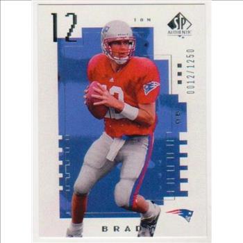 2000 SP Authentic Tom Brady Rookie Card #12/1250 Rookie Reprint 