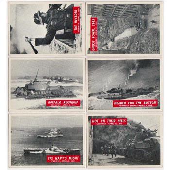 6 Different 1965 PCGC World War II Trading Cards - Nice Lot