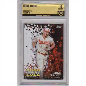 Graded GG Gem Mint 10 - Mike Trout 2023 Topps 2022 Greatest Hits #22GH-18 Insert Card