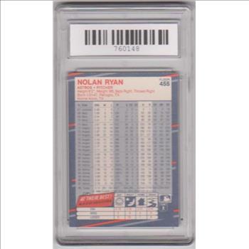 Graded Mint 9 - Nolan Ryan 1988 Fleer #455 Card