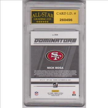Graded 10 - Nick Bosa 2021 Donruss Dominators #D28 Insert Card