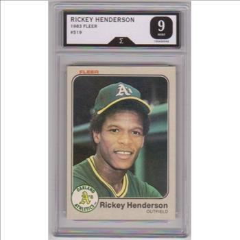 Graded Sigma Mint 9  - Rickey Henderson 1983 Fleer #519 Card