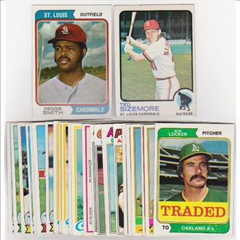 25 Different 1970's Topps Baseball Cards (1973-1979) w/ Reggie Smith + More