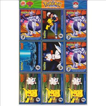 1999 Pokemon Master Trainer Collector Set Uncut 9 Card Uncut #19 Sheet