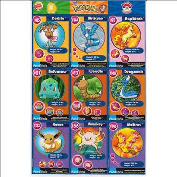 1999 Pokemon Master Trainer Collector Set Uncut 9 Card Sheet #18
