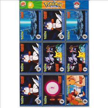 1999 Pokemon Master Trainer Collector Set Uncut 9 Card Sheet #18