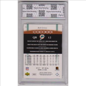 Graded Sigma Mint+ 9.5 - Bob Griese 2006 Upper Deck Legends #17 Card