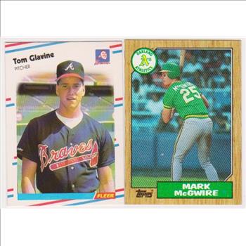 Rookies - Mark McGwire 1987 Topps + Tom Glavine 1988 Fleer Rookie Pair