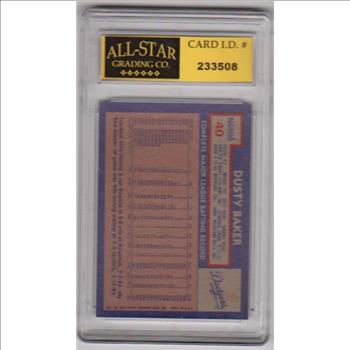 Graded 9 - Dusty Baker 1984 Topps Nestle #40 Card