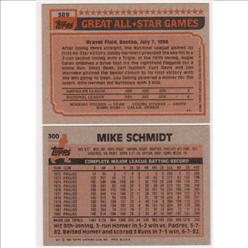 1983 Topps Robin Yount #389 + Mike Schmidt #300 Card Pair