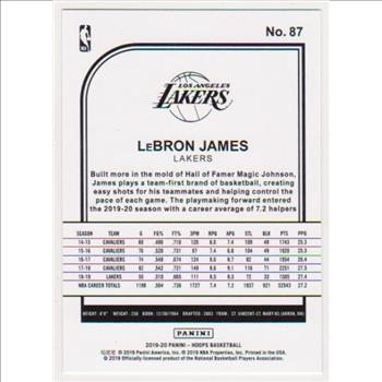 Lebron James 2019-20 Hoops #87 Card