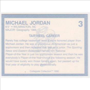 Michael Jordan 1990 North Carolina #3 College Card