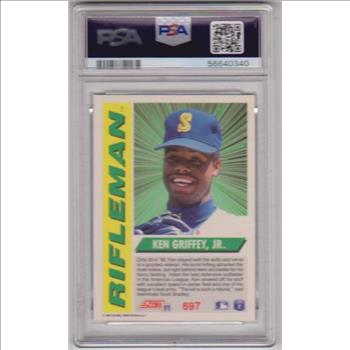 Graded PSA Mint 9 - Ken Griffey, Jr. 1991 Score Rifleman #697 Card