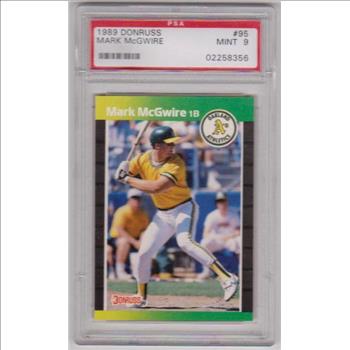 Graded PSA Mint 9 - Mark McGwire 1989 Donruss #95 Card