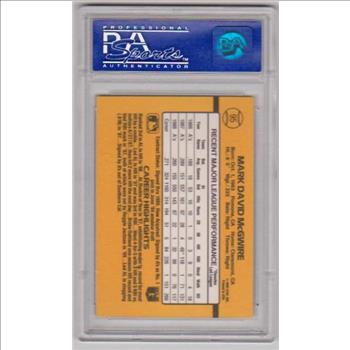 Graded PSA Mint 9 - Mark McGwire 1989 Donruss #95 Card