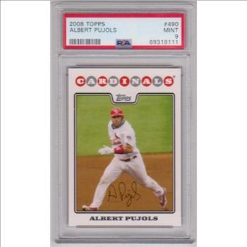 Graded PSA Mint 9 - Albert Pujols 2008 Topps #490 Card