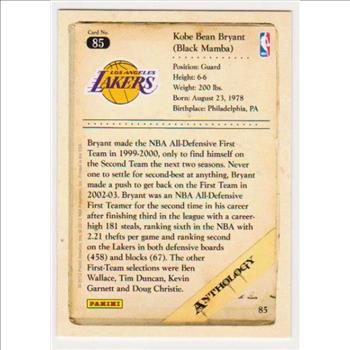 Kobe Bryant 2012 Panini Anthology #85 Card