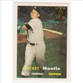 Mickey Mantle 1957 Topps #95 Commemorative Card - 1996 Topps #7 of 19 Insert Card