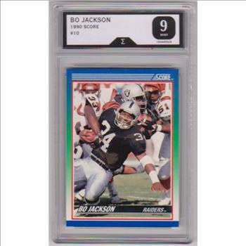 Graded Sigma Mint 9  - Bo Jackson 1990 Score Football #10 Card